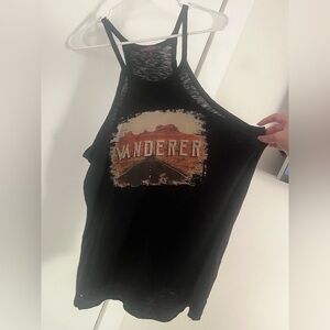 Rock & Roll Cowgirl Black Graphic Tank Top